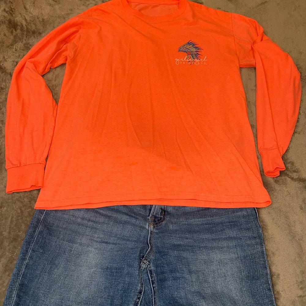 Orange Kids Long Sleeve Shirt